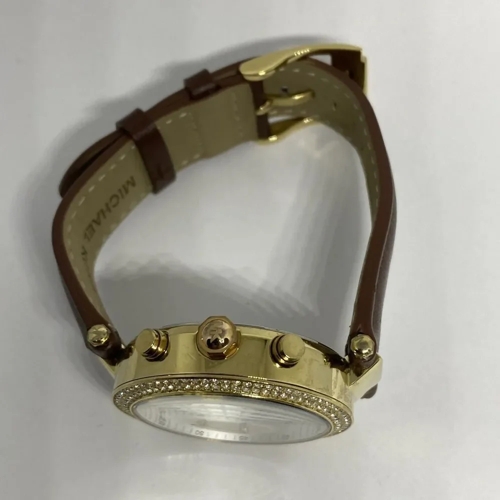 Michael Kors Parker MK-5354 Women's Brown Leather Analog Dial Quartz Watch VK445